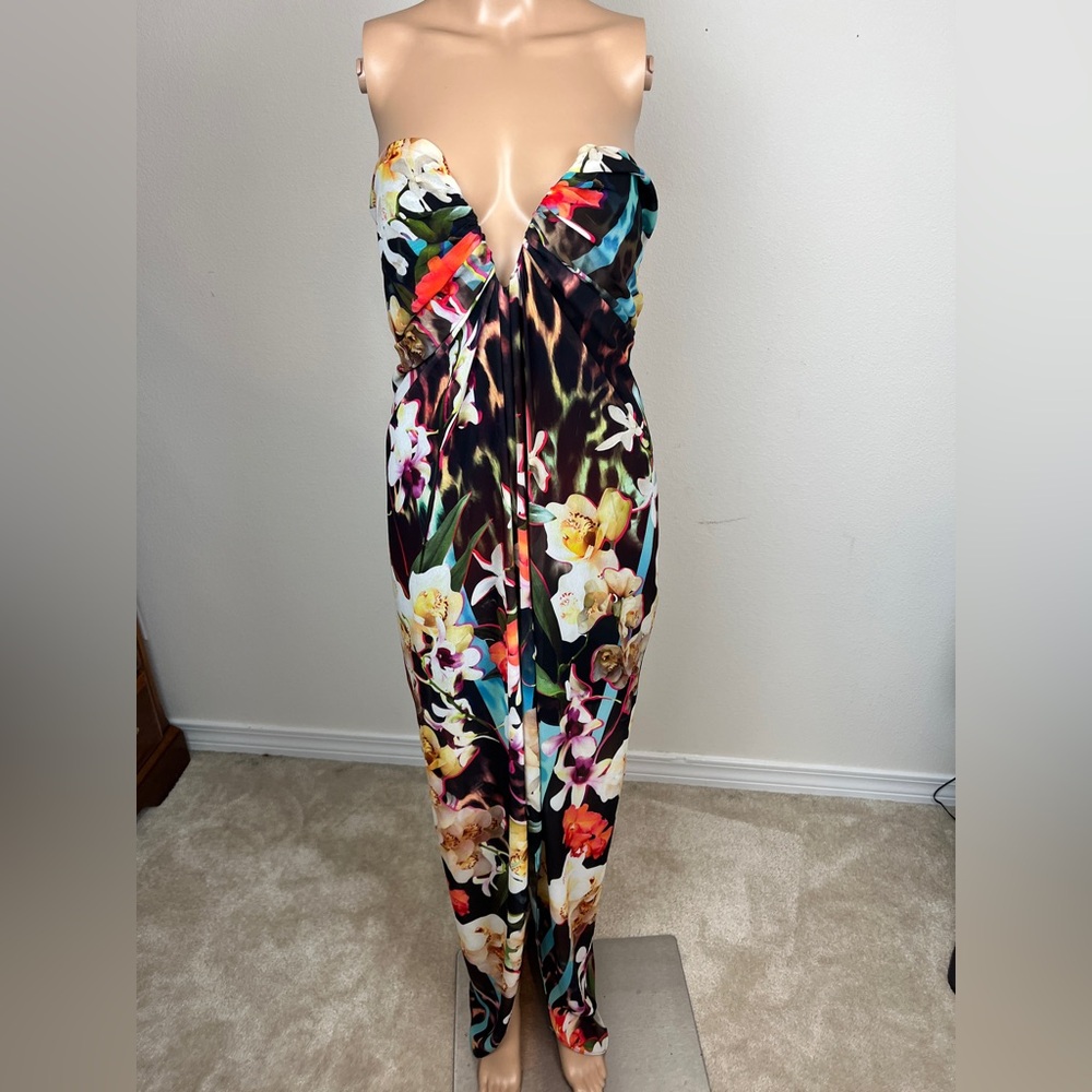Marciano by Guess Size 4 Strapless Floral Maxi Dress High Low